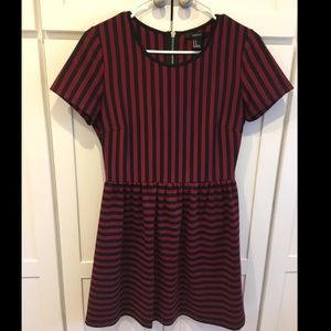 Black & red striped dress